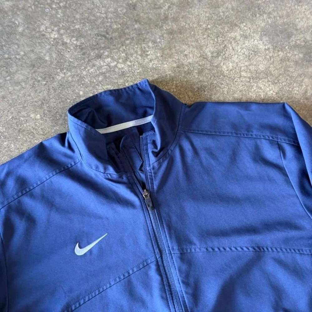 2000s nike navy zip up track jacket